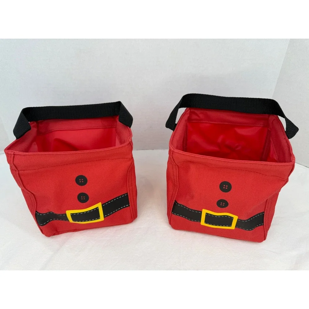 Thirty-One Icon Littles Carry-All Caddy Santa Suit Set of‎ 2 Red Holiday Totes